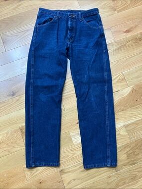 Rustler Men's Straight Jeans in Dark Blue Indigo 32x30